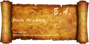 Bech Arianna névjegykártya